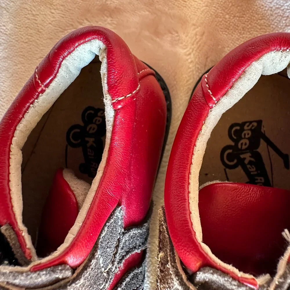 See Kai Run Leather Shoes Baby Size 3 Red Brown EUC